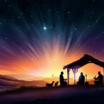Christian girl praying at sunset