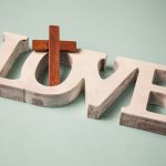 gods love. wooden cross