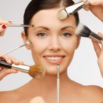 beautiful woman with brushes